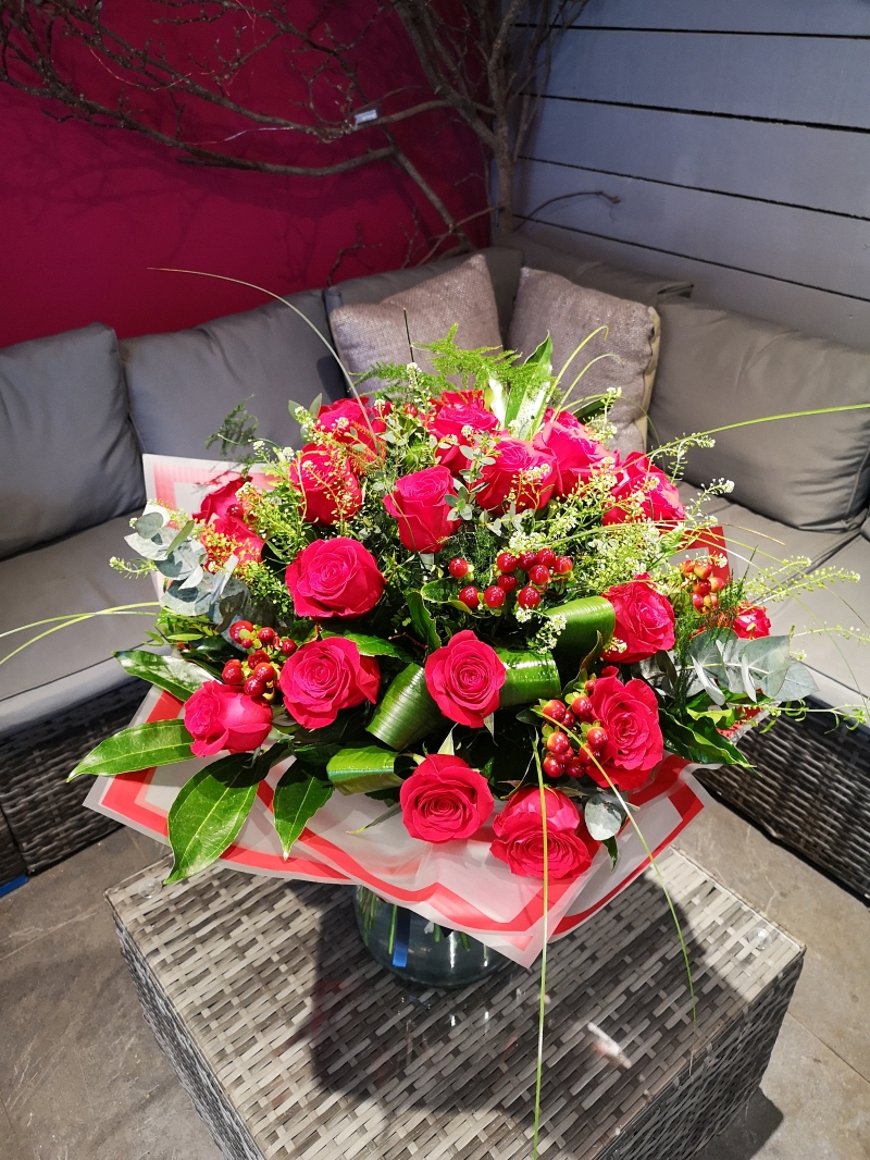 Two Dozen long stem Red Roses