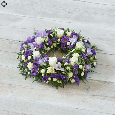 scented flower and foliage mixed funeral tribute wreath
