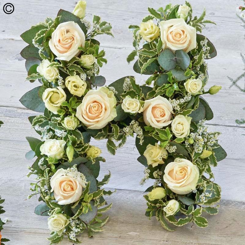 mixed flower and foliage funeral tribute letters