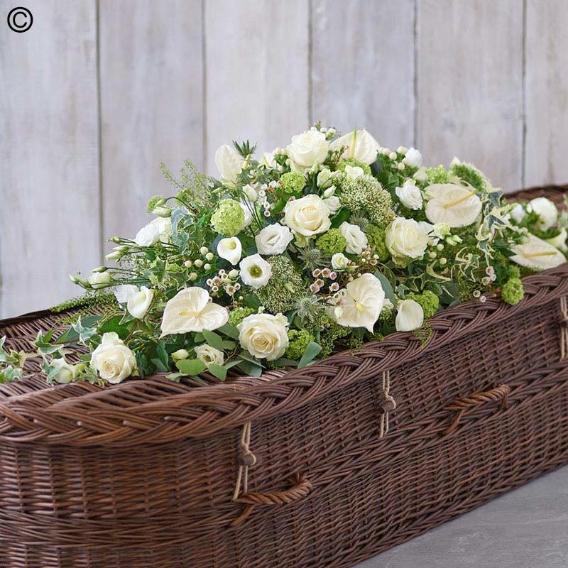 White and Green Casket Spray