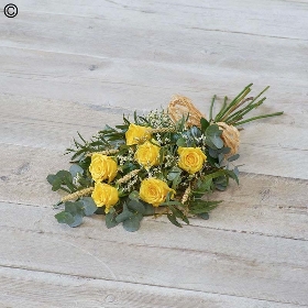 rose flower and foliage funeral sheaf