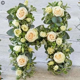 mixed flower and foliage funeral tribute letters