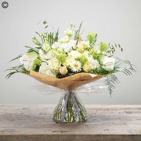 large sympathy white flower handtied bouquet