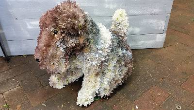 3D Dog Funeral Flower Tribute