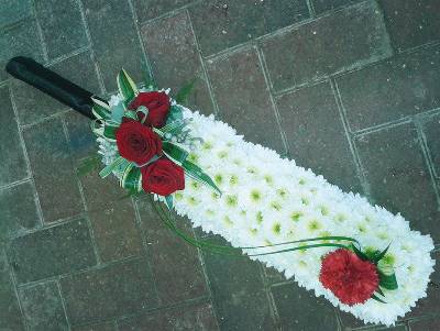 Cricket Bat Funeral Flower Tribute