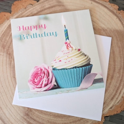 Happy Birthday Cupcake Greetings Card