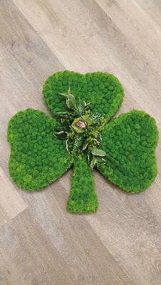 Green Shamrock Funeral Flower Tribute