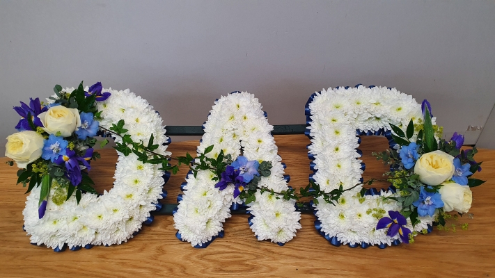 Lemon and Blue DAD Based Funeral Letters