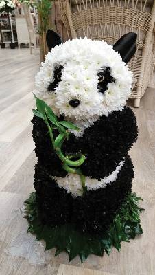3D Panda Funeral Flower Tribute