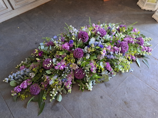 Purple Meadow Coffin Spray