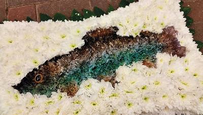 Rainbow Trout Funeral Flower Tribute