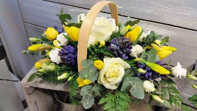 Spring Trug Funeral Flower Basket