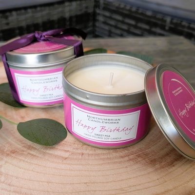 Sweet Pea Happy Birthday Candle