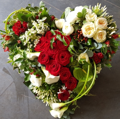 Textured Red and White Heart