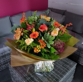 Extra large gift wrapped flower and foliage handtied bouquet