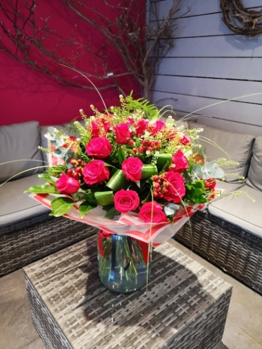 Two Dozen long stem Red Roses