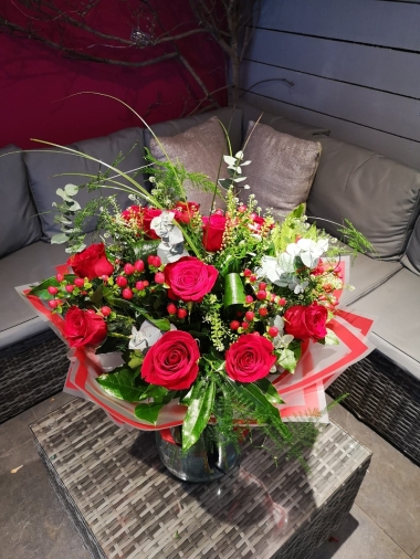 Extra Special Dozen Red Rose Bouquet in a Vase