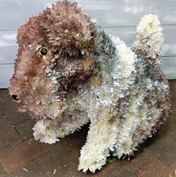 3D Dog Funeral Flower Tribute