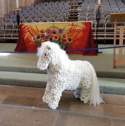 3d life sized shetland pony flower funeral tribute 