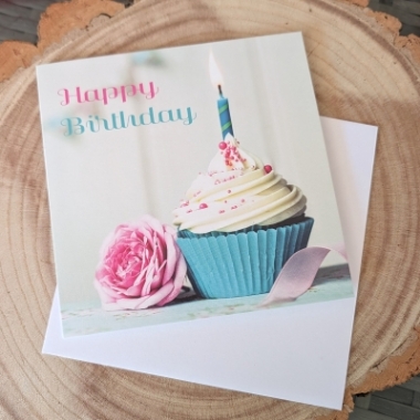 Happy Birthday Cupcake Greetings Card