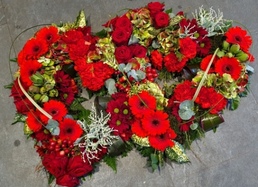 Double Red and Green Wreath Hearts