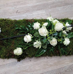 Golf Club and Ball Funeral Flower Tribute with Rose Spray