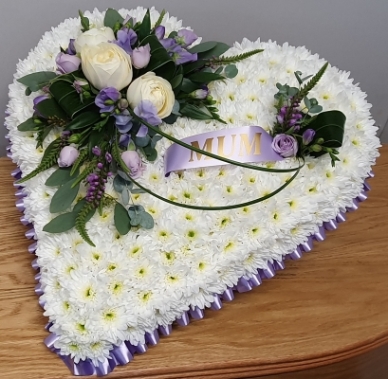 Lilac and White Based Heart