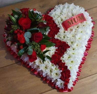 Red and White Broken Heart