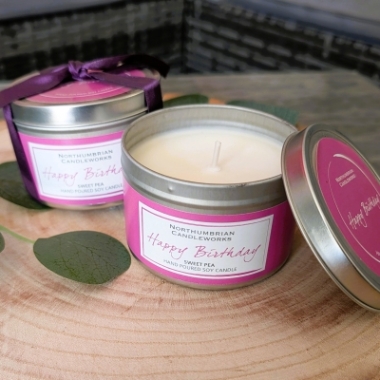 Sweet Pea Happy Birthday Candle
