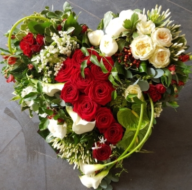 Textured Red and White Heart